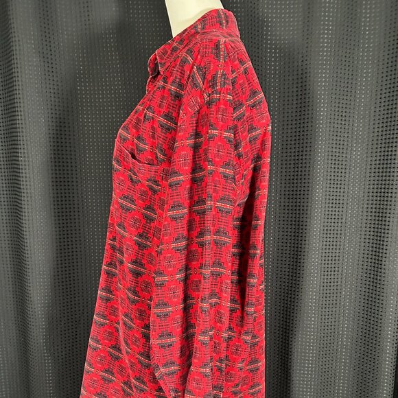 Pendleton Mens Corduroy Western Aztec Print Shirt Pearl Snap Up Pocket Shirt L - Picture 4 of 9